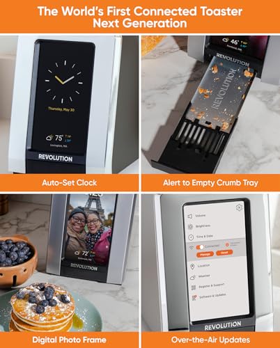 Revolution-R180-Connect-Plus-2-Slice-Touchscreen-Toaster–Connected-Smart-Toaster-wPatented-InstaGLO-20-Technology-Toastie-Press-Mode-Digital-Picture-Frame–Toast-Bread-Bagels-Waffles-More Revolution R180 Connect Plus 2 Slice Touchscreen Toaster–Connected Smart Toaster wPatented InstaGLO 20 Technology Toastie Press Mode Digital Picture Frame–Toast Bread Bagels Waffles More