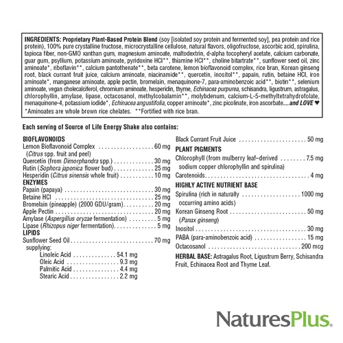 Image of NaturesPlus Source of Life Energy Shake, Creamy Granola - 1.1 lbs, Pack of 2 - Provides 13g Complete Protein, Vitamins & Minerals - Non-GMO, Gluten Free, Vegetarian - 26 Total Servings