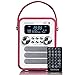 Produktbild Lenco PDR-051 Tragbares DAB+ Retro Radio - PLL FM Radio mit Bluetooth - Integrierter Akku - 1800mAh - Uhr und Timer - 5 Watt RMS - Fernbedienung - Pink