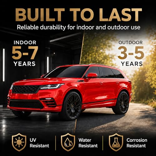 Image of Red Vinyl Wrap for Cars, 25 x 5 ft, Air Release