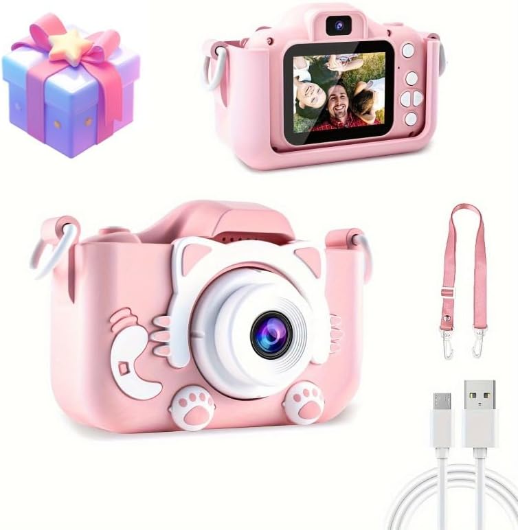 Pink Cat Camera for Kids