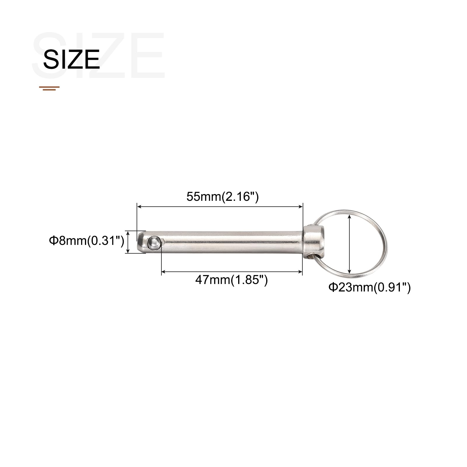 METALLIXITY Quick Release Pins (8mmx55mm), Carbon Steel Pull Pin – For Shipbuilding, Ship Outfitting, Boat Top - View #11