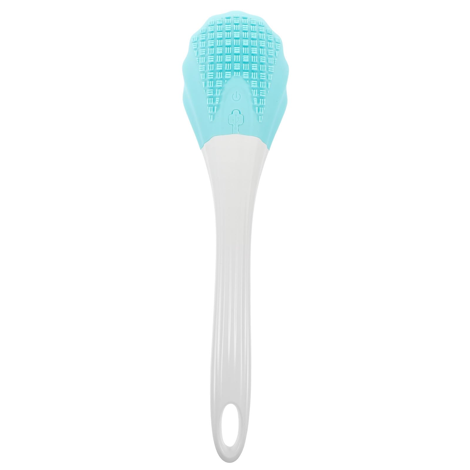 Spazzola da Bagno Elettrica Blu Manico in Abs e Silicone, per Corpo la Pulizia della Schiena, Adatta a Uomini
