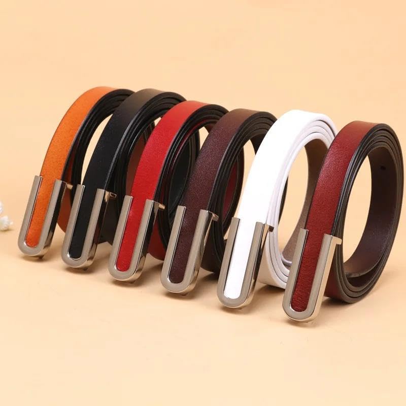 Pohullan Slim Belt Version Fashionable Women Thin Leather Travel Belt Dress Jacket Accessories2