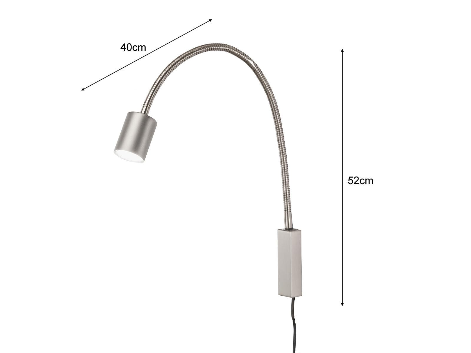 2er SET 2in1 Wandlampen & Bettlampen Silber Schwanenhals Leselampen