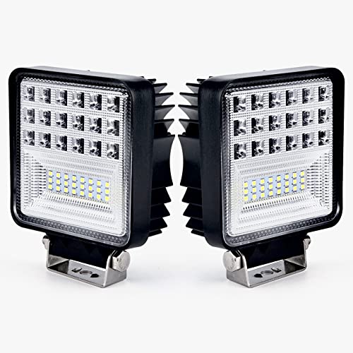 antom 2 Pcs Fari da Lavoro Faretto Led Quadrato 126W Faretti di Profondità Supplementari a Led per Trattore, Barca, Camper, Pick Up, Fuoristrada, Gokart