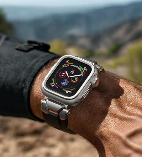 Image of LTIMAL Metal Case Compatible with Apple Watch Series SE3 /SE2 /SE /6 /5 /4 44mm with Back Cover, Military Grade Shockproof Protective Case, Rugged Cover for iWatch 44mm (Silver)