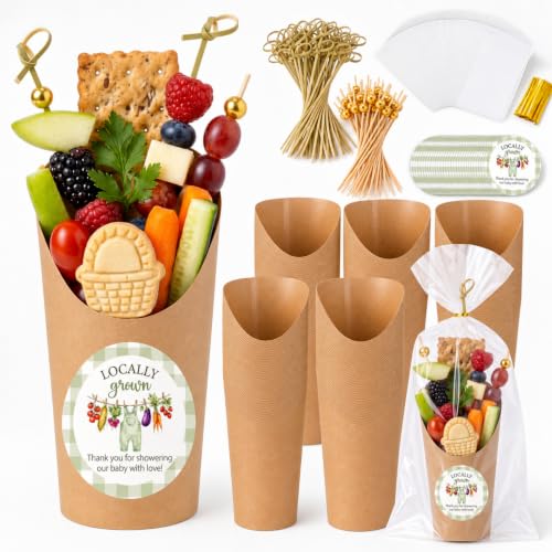 Domensi 100 Set Locally Grown Baby Shower Charcuterie Cups Favors 12 oz