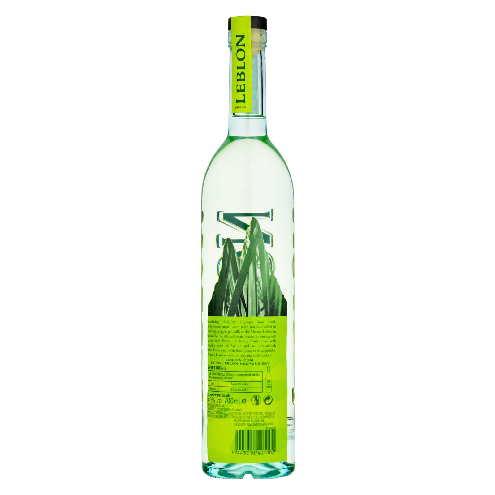 Leblon Cachaça, Premium Spirituose aus brasilianischem Zuckerrohr, handwerklich hergestellt, in französischen Cognac-Eichenfässern gereift, perfekt für Caipirinha Cocktails, 40 Vol %, 70 cl/700 ml