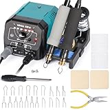 YIHUA 939 III Dual Pen Pyrography Station 2-in-1 Wood-Burning Tool with Two Wood-Burning pens 250-750°C Temperature Adjustable 20 Detailer nibs and 7 Essential Accessories and Tools Included