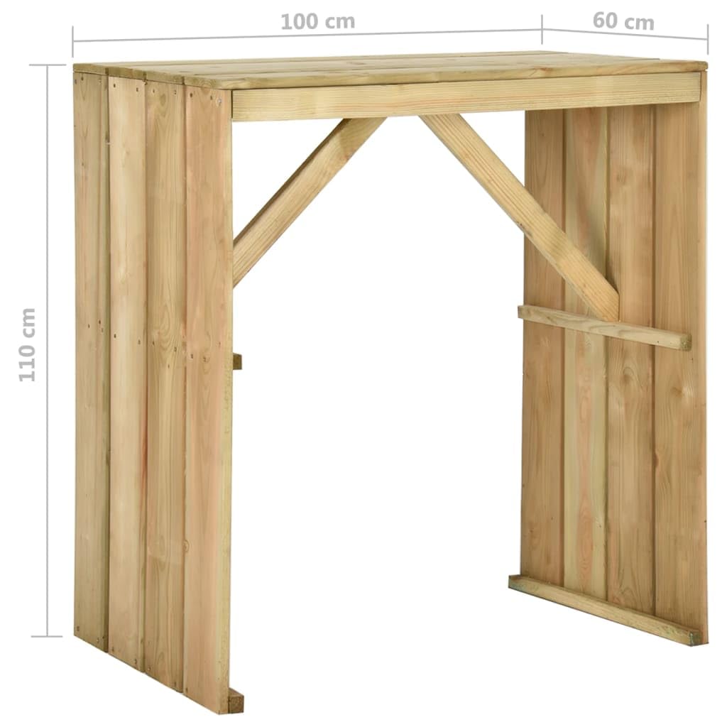 Fengshui Stół barowy 100 x 60 x 110 cm impregnowane drewno sosnowe