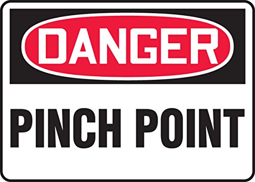 Panneau de signalisation Pinch Point résistant aux chocs 10x14 pouces