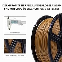 Flashforge 3D Drucker Filament Holz PLA 1.75mm,Glatte Seidenstruktur,Zähigkeit, 3D Druck Filamente 1kg-Dimensionale Genauigkeit+/-0.02mm,Umweltfreundlichkeit, kein Rauch und kein Geruch (Dunkelholz) – Ansicht 3