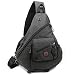 DDDH 15.6" Sling Bags Laptop Crossbody Backpack Chest Shoulder Pack School Book Bag for Men Outdoor Hiking Bike Business (Black)