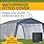New Yard 12 x 20 ft. Heavy Duty All-Season Carport Canopy and Portable Garage Shelter with Steel Frame and Waterproof UV Cover and Zippered Roll-Up Doors for Cars, Trucks, and SUVs Grey