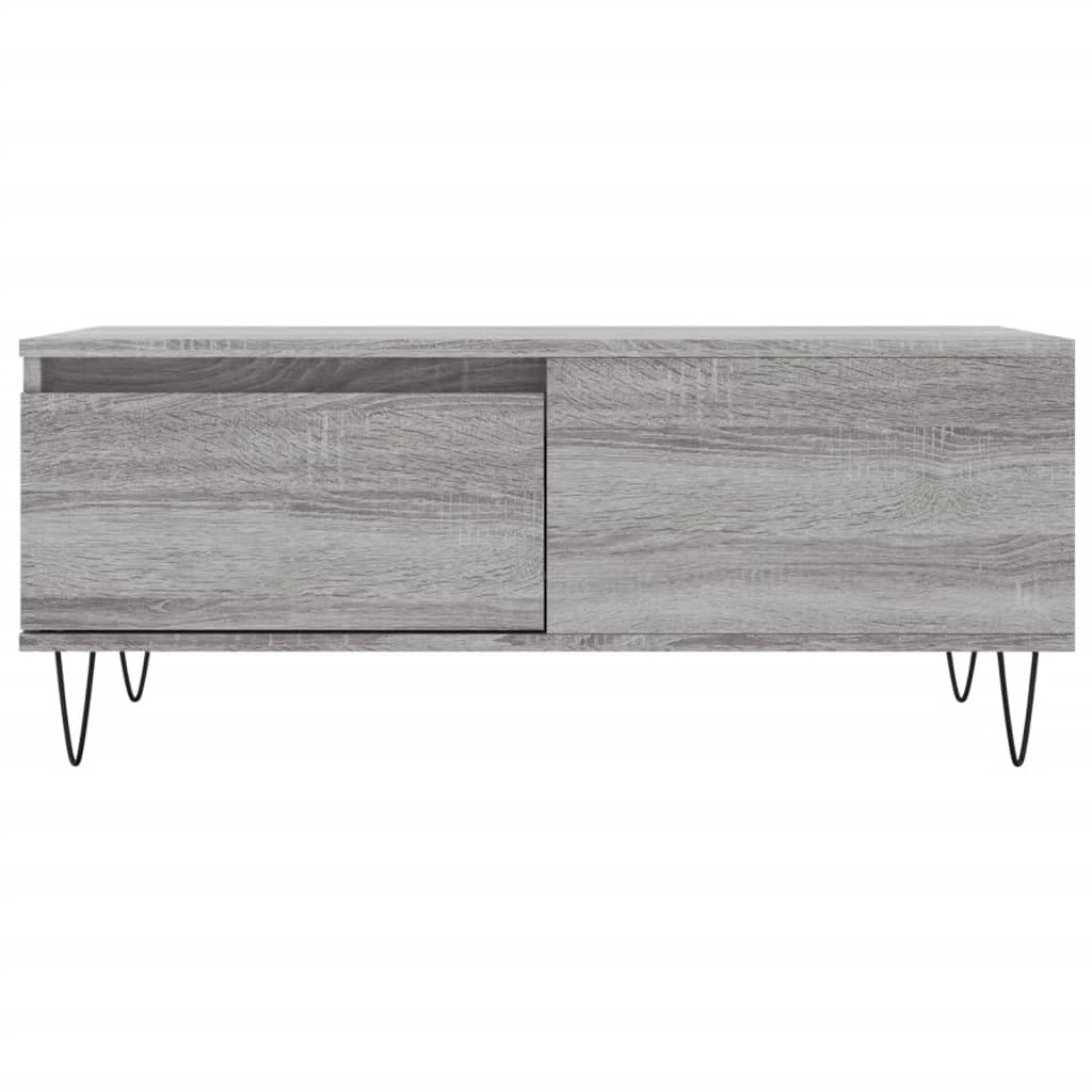 Homgoday Tavolino da caffè Sonoma grigio 90 x 50 x 36,5 cm, in legno ingegnerizzato, tavolino da tè per soggiorno, sala d'accoglienza degli ospiti, camera da letto e ufficio mobili tipo 1