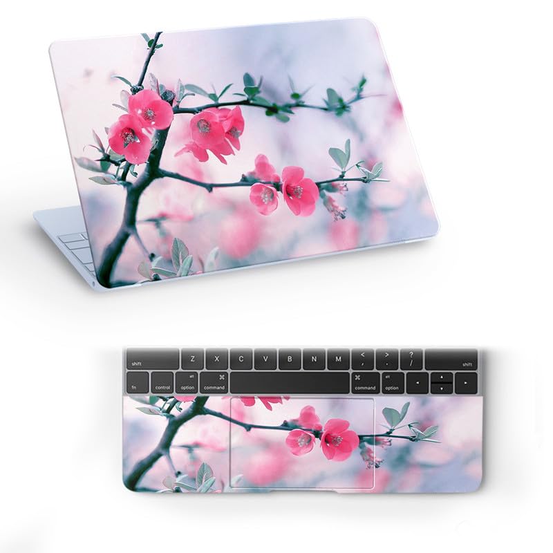 Galaxsia Floral D43 Full Vinyl Laptop Skin/Sticker/Cover for 14 Inches Laptops Laminated-Removable-HD Quality Compatible for Hp-Dell-Sony-Lenovo-Asus etc.(13.8x9.6 Inches)