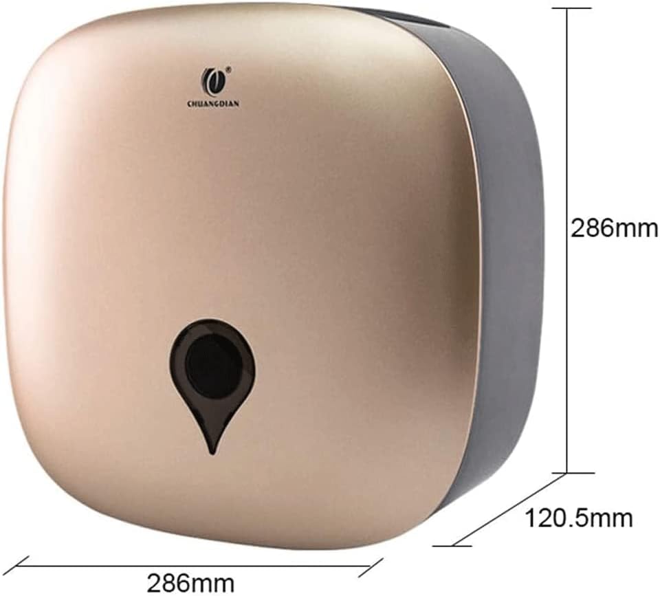 Paper Towel Dispenser Paper Holder Wall Mount Tray Public Toilet Paper Roll Holder Household Plastic Hand Tissue Dispenser Tissue Dispenser High Capacity (Gold)