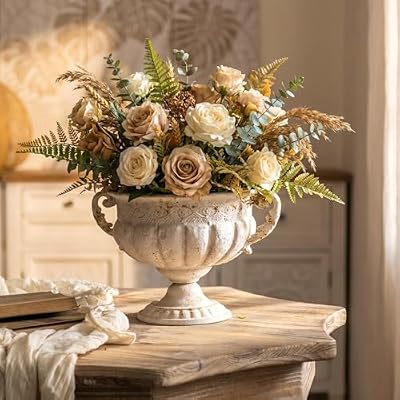 Shabby Chic White Iron Planter