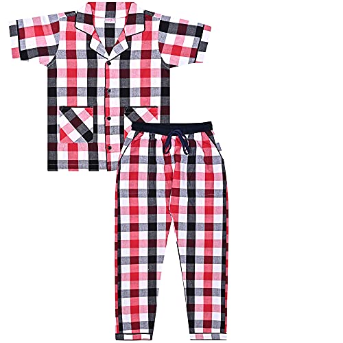 Image of Unisex Pure Cotton Short Sleeve Kids Nightwear /Nightdress /Sleepsuit /Sleepwear /Night Suit for Boys and Girls Top and Pyjama Combo Set,(SM-00619UNISEXSWPT Parent)