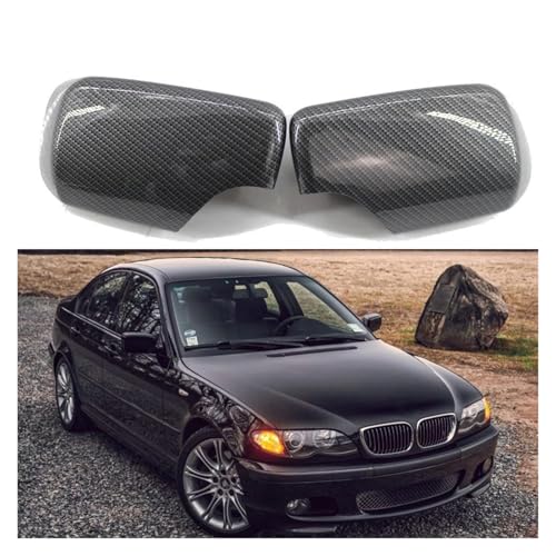 Coque rétroviseur BMW E46 330i 328i E39 530i cache carbone noir brillant