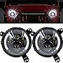 Gladiator JT/Wranger JL 7 Inch LED High Low Beam Headlights Projector For 2018-2021 Jeep Wrangler JL & 2020-2021 Jeep Gladiator JT Rough Country Clear Lens Headlight Housings with 9' Black Bracket