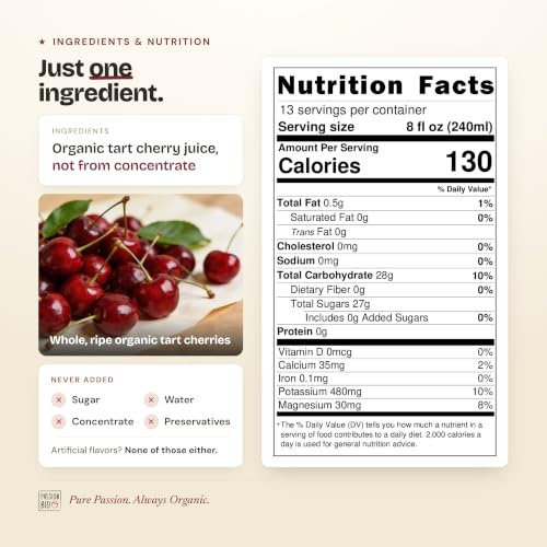 Image of Passion Bio Organic Tart Cherry Juice, Not From Concentrate, 101.4 fl oz