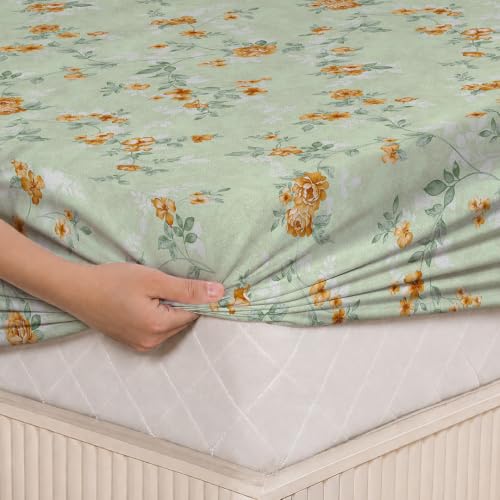 Image of LANE LINEN Symphony 100% Cotton 144TC King Bedsheet Set, 3 Piece, Printed