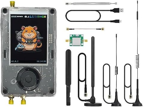 New Black PortaPack H4M + HackRF Kit SDR Development Board with 3.2 LCD, Transparent Shell & Antennas for Electronics & Engineering Projects