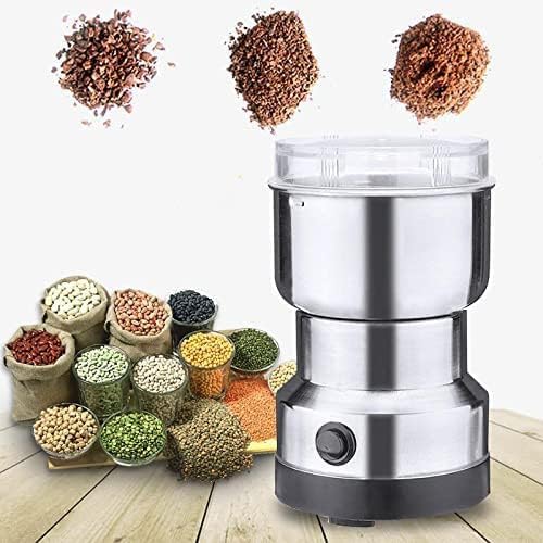 Image of Electric Coffee Grinder with Removable Stainless Steel Cup & Blades | Portable Spice Grain & Bean Grinding Machine | Ultra Fine Dry Food Powder Maker for Home Kitchen Office