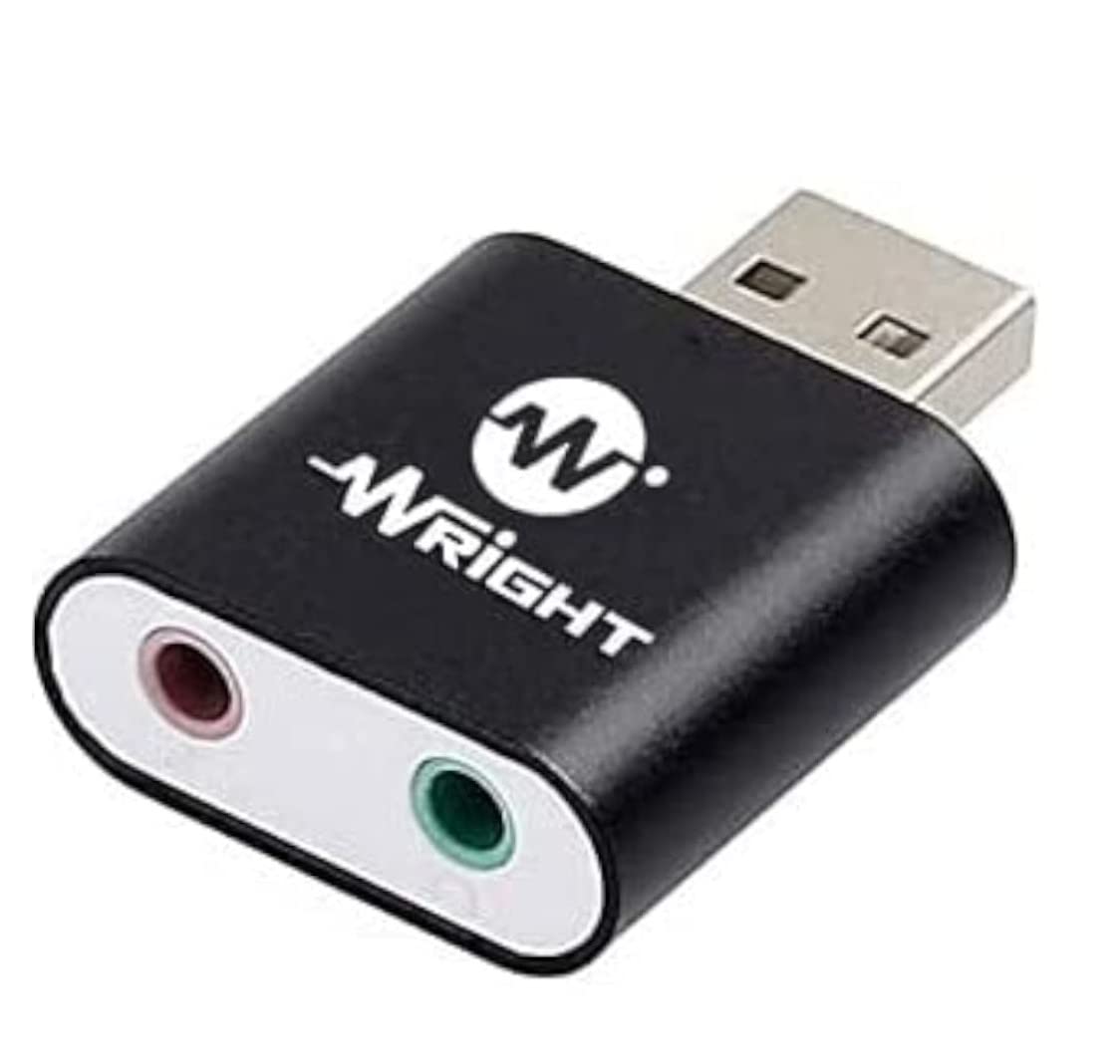 WRIGHT USB Sound Card Audio Adapter External Sound Card USB to Audio 3