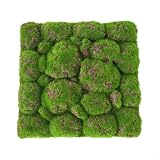 Zeroupshop Pannello in schiuma di muschio artificiale floccato, decorazione da parete per centri commerciali, hotel, ristoranti, verde/marrone, 30 x 30 cm, 32 x 32 cm (2)