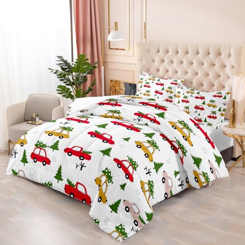 Edredón de microfibra de Navidad con fundas de almohada Andreannie juego de 3 piezas para cama 4