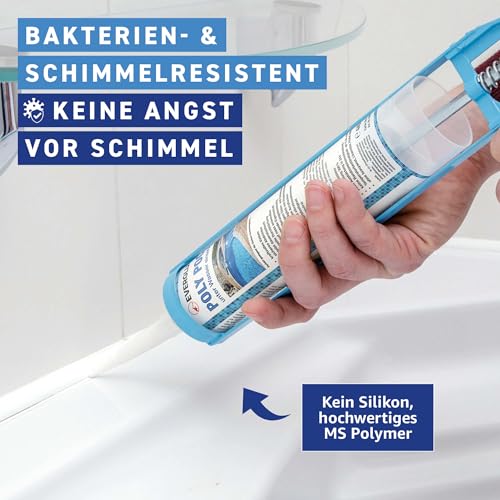 Everglue Poly Pool 1K MS-Polymer Montagekleber zum Kleben und Abdichten, unter Wasser einsetzbar, ohne Silikon, UV-beständig, bleibt dauerelastisch transparent