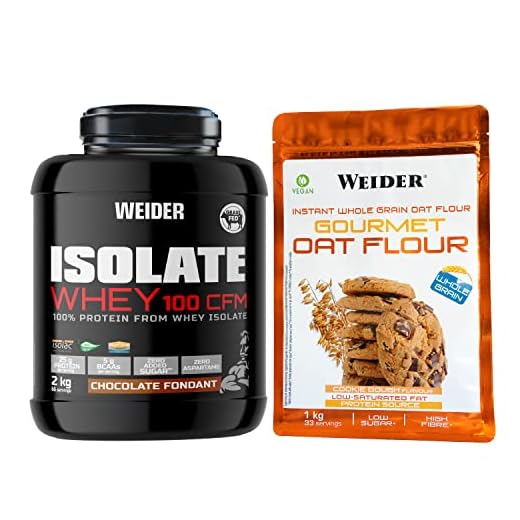 Weider SPECIAL PACK - Isolate Whey 2kg Sabor Chocolate + Gourmet Oat Flour 1kg Sabor Cookies. Ideal para cuidar tus musculos.