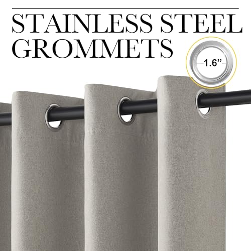 Image of NICETOWN 100% Blackout Room Divider Curtain for Bedroom, Silver Grey