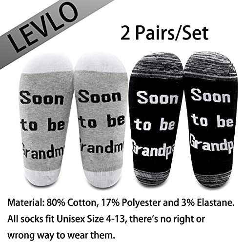 LEVLO 2 Pairs New Nana New Papa Gifts Soon to be Grandpa/Grandma Socks Gifts for New Grandparents To Be Socks2