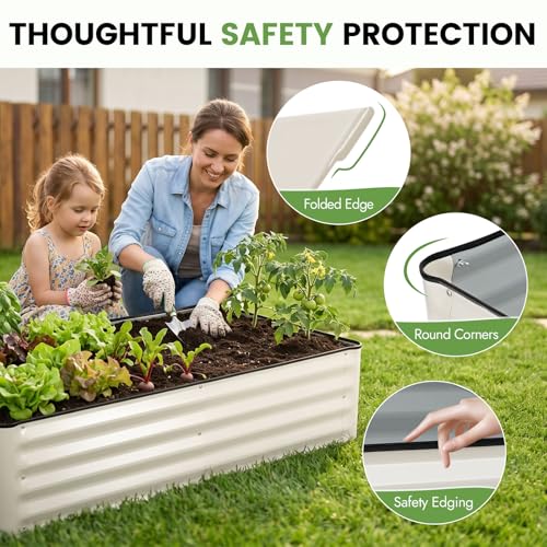 INNO STAGE Galvanized Raised Bed, 4x2x1ft Garden Beds, 2pcs, White by INNO STAGE - Used condition - Image 4