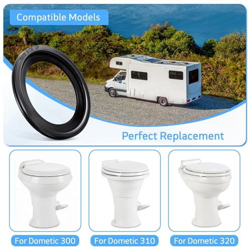 Image of RV Toilet Seal, Flush Ball Seal Gaskets Compatible with Dometic 300 /310 /320, 385311658 Gasket Replacement Parts Solve Leakage Problem, 2 Pack