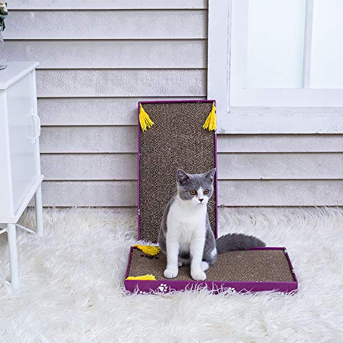 Peekab Cat Scratcher Cardboard Wide Cat Scratching Pad Reversible Cat Scratch Bad With Box Catnip Included 3 Pack Scratching Cardboard #TOP5