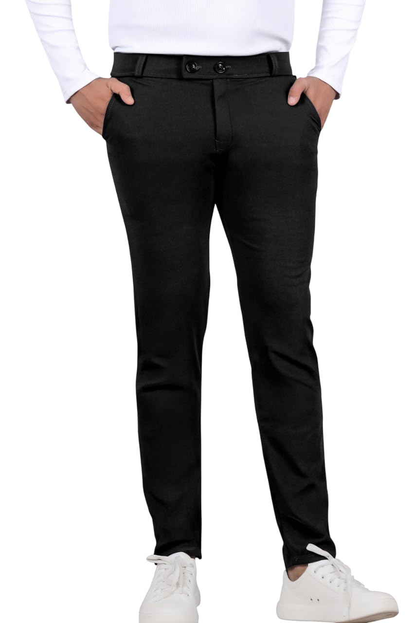 schmetterling Men Regular Fit Lycra Blend Trousers | Formal Trouser#51-picture-31