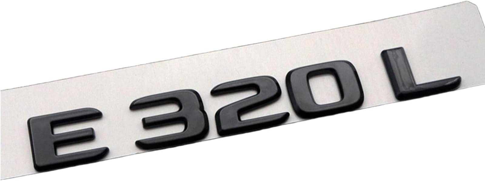 3D Letters Numbers Emblem for Trunk Lid Chrome Shiny Black/Silvery Badge (Black E320L)
