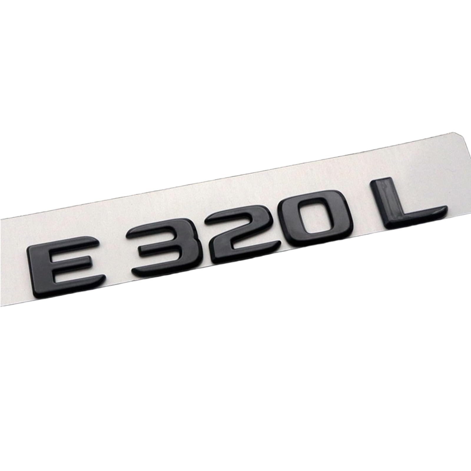3D Letters Numbers Emblem for Trunk Lid Chrome Shiny Black/Silvery Badge (Black E320L)