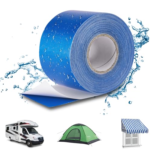 Lechin Lkw Plane Reparaturset, 5,7cm x 10m Zelt Reparaturset, Professionell Reparaturband Wasserdicht, PVC Textilklebeband für Lkw Abdeckplane Markise Zelt, Blau