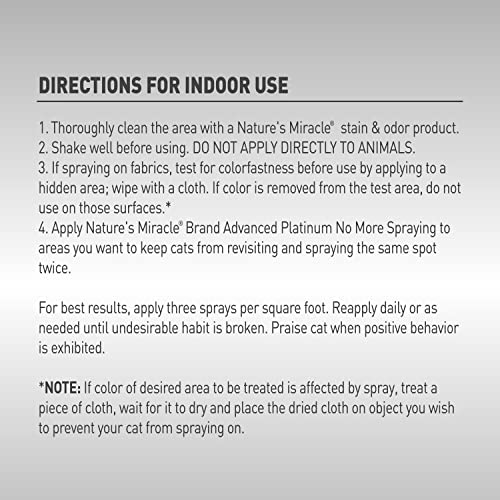 Nature'S Miracle P-98404 Advanced Platinum No More Spraying, 24 Ounces, Helps Discourage Repetitive Cat Spraying thumb #3
