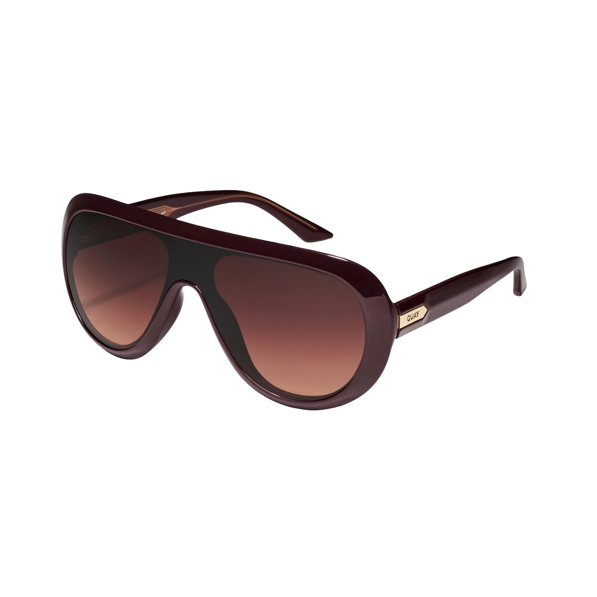 Quay - Sunglasses for Men & Women, Oversized Aviator Lenses with UV Protection (Set List, Espresso/Dark Brown Camel)