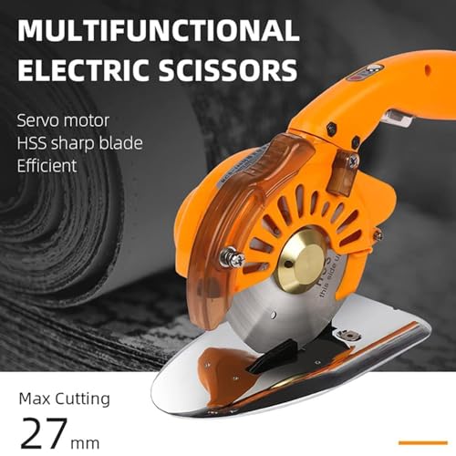 Cortador elétrico de tecido - Tesoura de tecido ajustável de 5 velocidades, alça ergonômica + trava