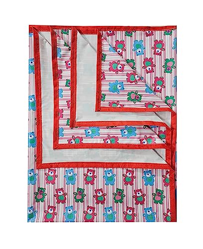 Image of EcoSoft Plastic Sheet,PVC Sheet for Kids,Rubber Sheet for Babies,Bed Wetting Protector(90 x 135 cm) (Pink Tedy)