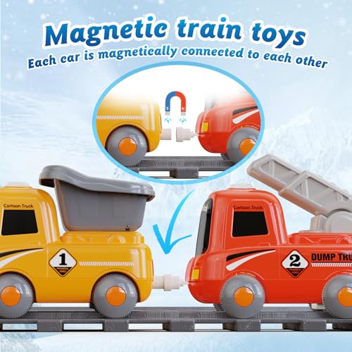 Hot Bee Electric Train Sets for Kids, Toddler Steam Train Track Toys, 3 Year Old Boy Gifts, Magnetic Smoke Trains with Sound & Light, Quiet Mode Locomotive - Image 5