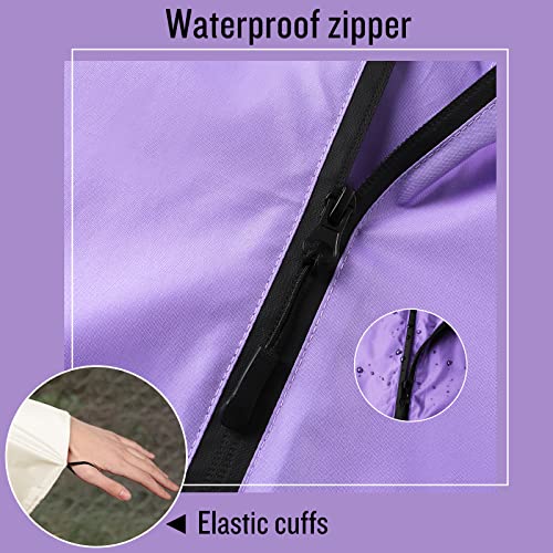 Image of SaphiRose Adult Rain Poncho Waterproof Hooded Zipper Raincoat with Pockets | OEKO-TEX Certified 100% Polyester, Lightweight Packable Storage Pouch, Heat-Sealed Seams, Quick-Dry for Outdoor Hiking